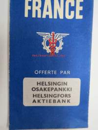 Carte routiére de la France - Offerte par Helsingin Osakepankki - Helsingfors Aktiebank