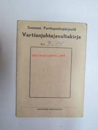 Partio - Suomen Partiopoikajärjestö / Vartionjohtajavaltakirja nr 7 / V-S 1948, allekirjoitukset Ukko Kivistö &amp; Aaro Lehtilä