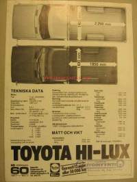 Toyota Hi-Lux  vm. 78 myyntiesite försäljningsbroschyr