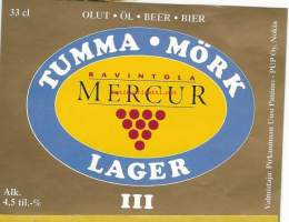 Tumma Mercur III lager - olutetiketti