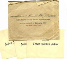Akaan seurakunnan kirkkoherran vaalit 1903 / kuori sisältää jarrumies Samuli Mäenpään vaaliliput