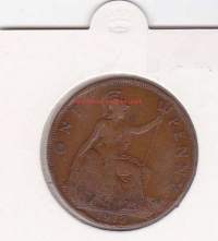 Iso-Britannia:  Great Britain one penny 1913 George V. 1 pennin kolikko.