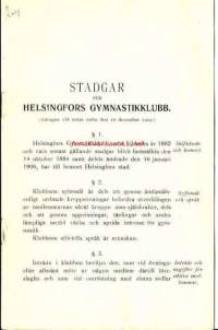 Stadgar för Helsingfors Gymnastikklubb 1919