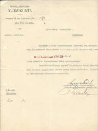 Kirje koskien suoritusta  22.9.1924
