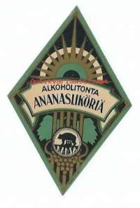 Alkoholitonta  Ananasliköriä -   juomaetiketti