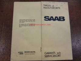 Saab takuu- ja huoltokortti (rek,MG-739 , 1973)