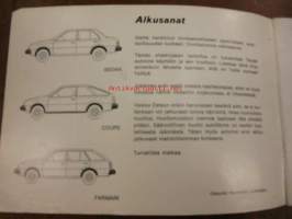Datsun Nissan Sunny Mallisarja B11 -Käyttöohjekirja