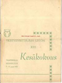Yksityisyrittäjäin liiton XIII Kesäkokous Tampereella 1950