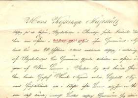 Suomen Senaatin kirje Keisarille 1860 - huonokuntoinen ja sinetti puuttuu, mutta Suomen senaattorien omakätiset nimikirjoitukset