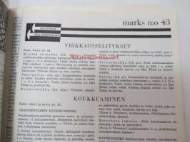 Marks modejournal nr 43 -käsityölehti, virkkaus, neulomis- ja ompelumalleja työohjeineen, ruotsinkielinen, mukana suomenkieliset työohjeet