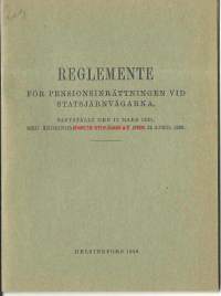 Reglemente för pensionsinrättningen vid statsjärnvägarna 1926
