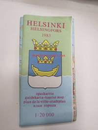 Helsinki - Helsingfors 1983 opaskartta, guidekarta, tourist map, plan de la ville, stadtplan, plan goroda 1 : 20 000