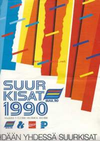 Tehdään yhdessä Suurkisat / Suurkisat 1990 Kajaani, Helsinki - juliste 35x25 cm