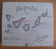 Chiquitos Canarias - tupakkalaatikko puuta , koko 11x12x3 cm