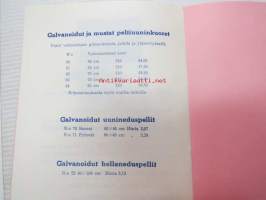 Sälinkään Paja - omistaa Veljekset Aalto - Kuvasto ja hinnat 1.4.1963; Saunanuunit, Atomikiuas, Betonisekoitin, Betoni- ja puutarhakärry, Traktoritalikko