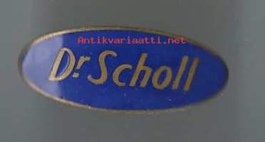 Dr Scholl   myyjän/tuote-esittelijän merkki metalli/emali, lukkoneulakiinnitys  - rintaneula  rintamerkki