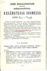 Kesämatkoja Suomessa 1928. Suomen Matkailijayhdistys, 1928.