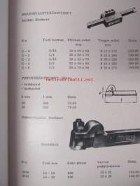 Machinery varaosaluettelo 1974 - Hiomatarvikkeet, kiinnittimet, käsikoneet, lastuavat työkalut, mittausvälineet, teollisuustarvikkeet