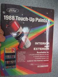 Ford USA 1986, -87, -88 Interior &amp; Exterior Touch-Up paint color chart -värikartta korjausmaaleista