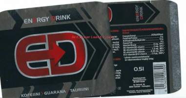 ED Energy Drink  - juomaetiketti