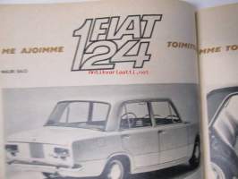 Tekniikan Maailma 1966 nr 10, me ajoimme Fiat 124 toimittajamme Torinossa ensiesittelyssä, Keimolan moottorirata, Kauko-idästä avaruuteen