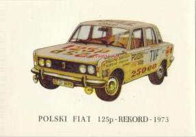 Polski Fiat 125 p Rekord 1973 - vesisiirtokuva 10x15 cm