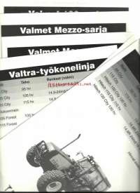 Valmet traktori ja työkone hinnastoja 1990-luvulta 5 kpl