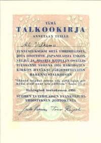 Talkookirja  1956 - kunniakirja
