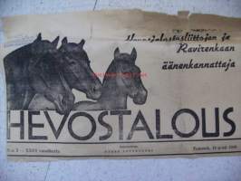 Hevostalous 18.1.1949  , sanomalehden nimiotsikko leike / sanomalehtien ilmoituskeskus