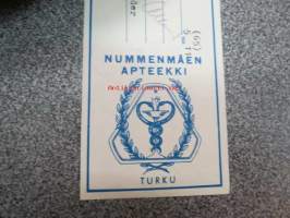Nummenmäen Apteekki, Turku, 12.2.1965 -apteekkisignatuuri