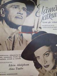 Elokuva-aitta 1942 nr 2 Kannessa Betty Davis. Takakannessa mainos elokuvasta ruotsalais-ranskalaisesta elokuvasta  Elämä jatkuu (Aino Taube) Marlene Dietrich