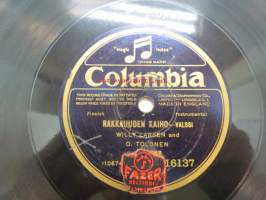 Columbia 16137 Willy Larsen and O. Tolonen - Suomen polkkaa / Rakkauuden (rakkauden) kaiho -savikiekkoäänilevy, 78 rpm