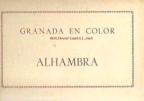 Granada en color Alhambra kuvahaitari 10 postikorttia 1950-luku - paikkakuntakortti