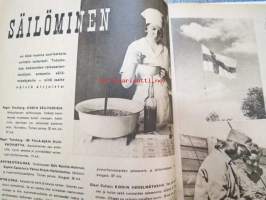 Kotiliesi 1941 nr 14-15 heinäkuun II - elokuun I sis. mm. seur. artikkelit, Kansikuvitus Martta Wendelin, Mary Olki - Reikäompelu on kaunista taidetta
