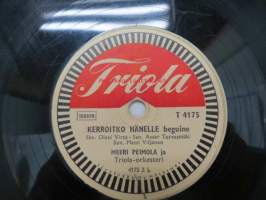 Triola T 4175 Meeri Peimola - Surujen kitara / Kerroitko hänelle -savikiekkoäänilevy, 78 rpm