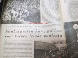 Kotiliesi 1941 nr 7 huhtikuu I, sis. mm. seur. artikkelit / kuvat / mainokset; Kansikuvitus Martta Wendelin, Sauma kohtansa koristaa, Riihimäen lasisto 1940 -