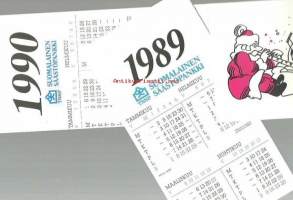 Vuoden 1989 ja 1990 kalenterit -   kalenterimerkintöjä