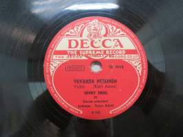 Decca SD 5018 Henry Theel - Viivähdä hetkinen / Kaksi kitaraa -savikiekkoäänilevy, 78 rpm