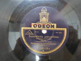 Odeon A 228 108 Allan &amp; Co - Meidän kylän masurkka / Suomalaisia jyskypolkkia -savikiekkoäänilevy, 78 rpm