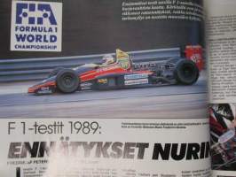 Vauhdin maailma 1989 nr 2 -mm. Paris-Dakar 1989, Junior-SM sataralli, Ruotsin MM-ralli, Ayrton Senna, MP-89 näyttely, Varikolla kuiskitaan, VM maistelee Nissan