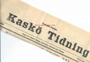 Kaskö Tidning 1949 Kaskö, Närpes, Övermark, Korsnäs och Pörtom , sanomalehden nimiotsikko leike / sanomalehtien ilmoituskeskus