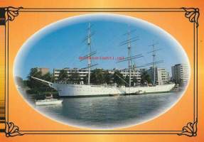 Suomen Joutsen   - laivapostikortti ,  laivakortti kulkenut 1985