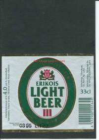 Lahden Erikois Light Beer III  -  olutetiketti