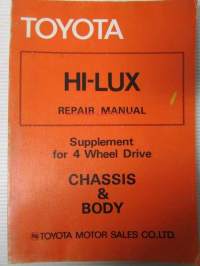 Toyota Hilux Repair Manual Supplement for 4 Wheel Drive, Chassis &amp; Body - Korjaamokäsikirja