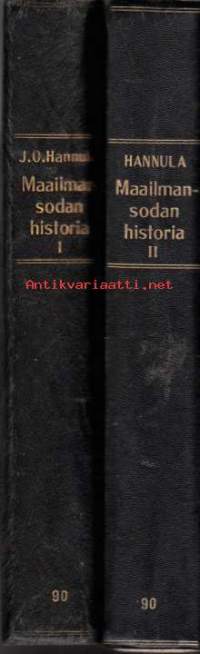 Maailmansodan historia I-II.  Ensimmäinen osa sisältää sotavuodet 1914 ja 1915, toinen osa sotavuodet 1916, 1917 ja 1918