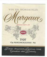 Margaaux nr 7197 / Taatusti alkuperäistä Bordeaux viiniä vanha  viinietiketti  - viinaetiketti