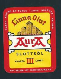 Aura Linna Vaalea  III Olut -  olutetiketti