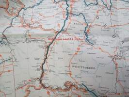 Karte der Wasserstrassen in West- und Mitteldeutschland und den Beneluxländern / Map of the inland waterways of Germany, Belgium and the Netherlands / Carte des