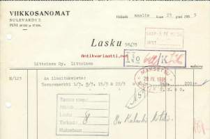 Viikkosanomat Bulevardi  1935  - firmalomake