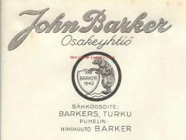 John Barker Oy Turku   1935  - firmalomake